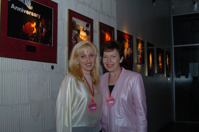 With Mom Michelle in front of Portrait #25 Peter Wolf